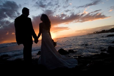 coupleholding hands on beach