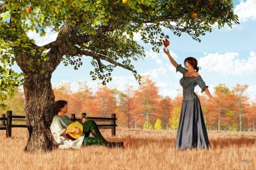 couple_at_the_old_apple_tree_by_deskridge-d81yjf4